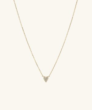 Mini Heart Pavé Diamond Necklace