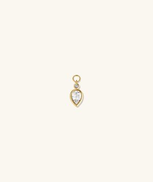 Pear Cut Gemstone Hoop Charm