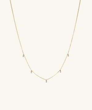 Baguette Lab Grown Diamond Station Necklace