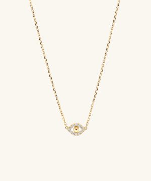 Pavé Diamond Evil Eye Necklace