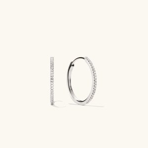 Pavé Diamond Medium Hoops