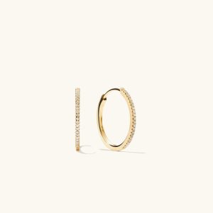 Pavé Diamond Medium Hoops