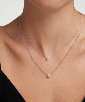 Bezel Lab Grown Diamond Necklace 0.25 ct