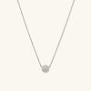 Large Pavé Diamond Round Necklace